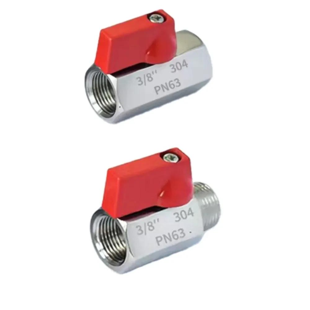 Red Handle 1/8 1/4 3/8 1/2 BSP Female Male 304 Stainless Steel Sanitary Mini Ball Valve Homebrew Food Grade
