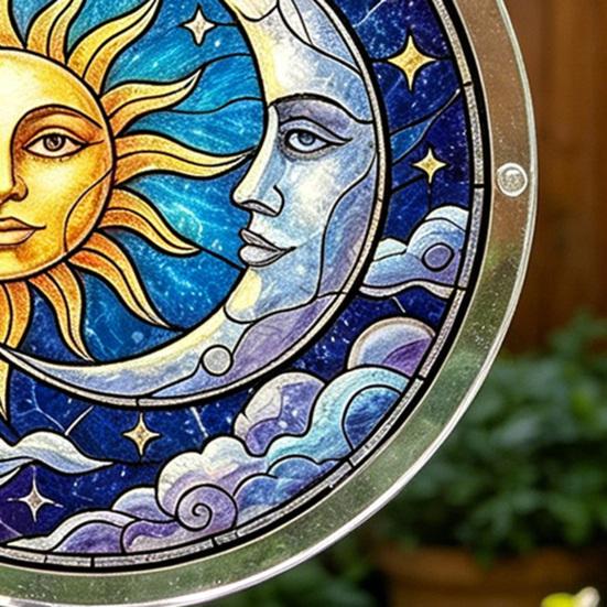 Acrylic Puzzle Suncatcher Stained Glass Effect Window Hanging Ornament DIY Art Puzzle Sun Catcher Kit for Home Garden Decor