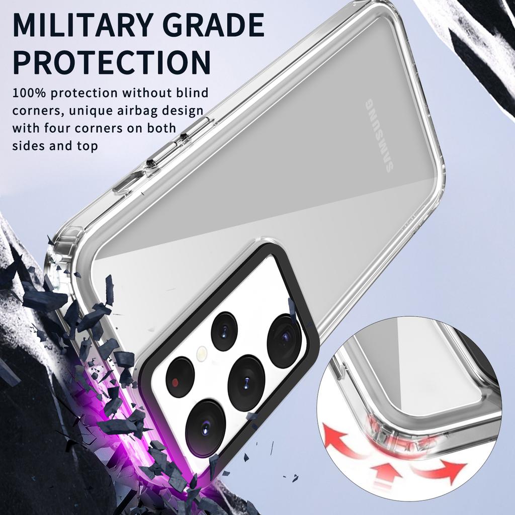 For Samsung Galaxy S22 Ultra 5G Case Slim Transparent PC+TPU Phone Cover
