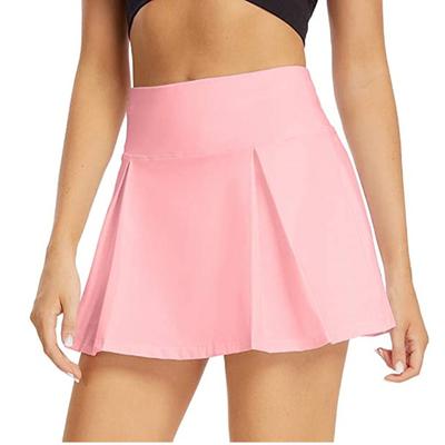 Women's Solid Color Bodybuilding Yoga Pleats Motion Short Skirt Pants
