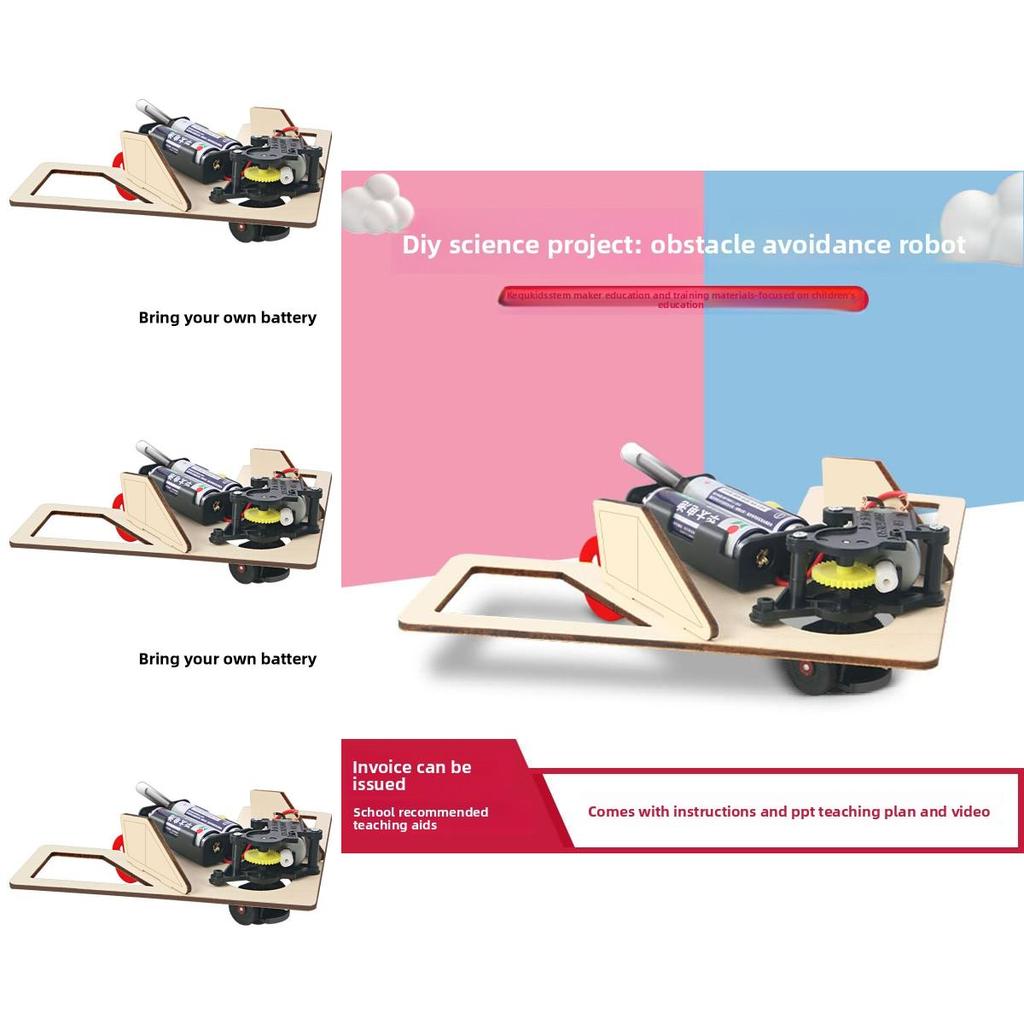 Science Obstacle Avoidance Car Robot Kit For Student Stem Learning
