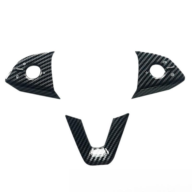 For Tesla Model Y Juniper 2025 ABS Carbon Fiber Steering Wheel Panel Button Trim Sticker Gear Lever Trim Interior Accessories