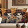 2D flat printing Colorful Llama Patterned Pillow for Home Decor Polyester pillowcase sofa decorative cushion cover