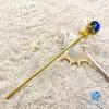 Sea drop kanzashi glass glass single perfect for and other traditional Japanese clothing hairpin, glow-in-the-dark bead, blue, 14mm, glow-in-the-dark,