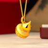 Chinese Style Gold-Toned Diamond Gourd Pendant Necklace for Women