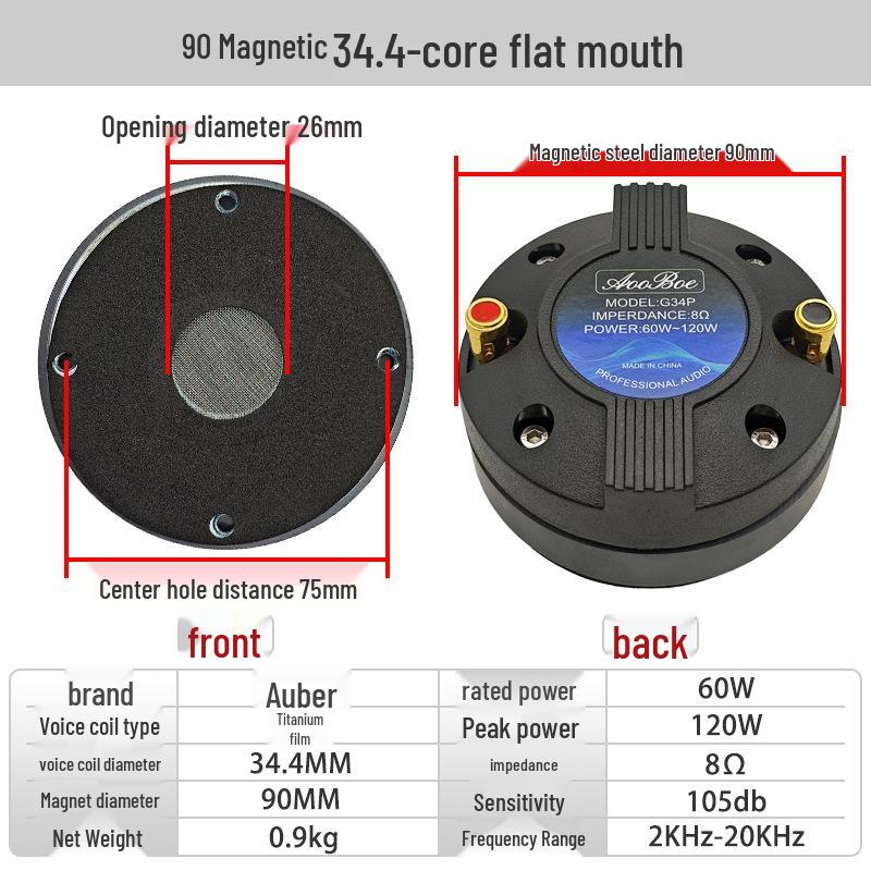 Dual Magnet 3-4" Round Tweeter Bookshelf Speaker, 4-8 Ohm, with Car Card Holder, Ideal for KTV.