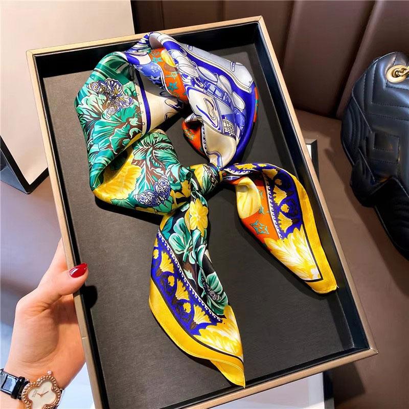 100% Natural Silk Square Scarf Women Bandana Headscarf Scarves Shawls Square Neck Foulard Wraps cachecol femme schals bufanda