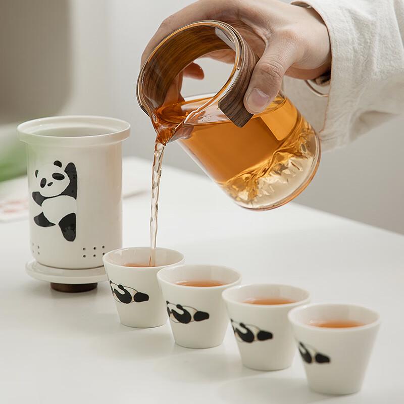 Panda Portable Ceramic Travel Tea Set