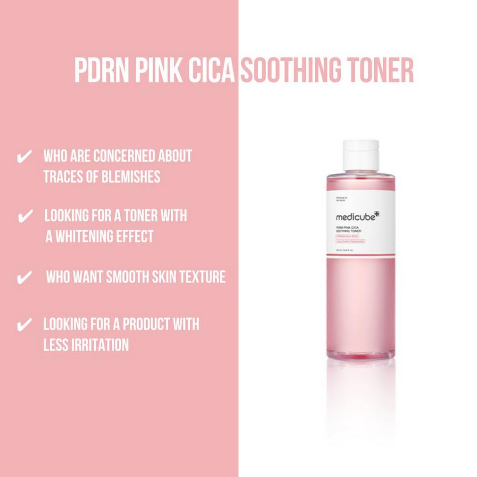 Medicube PDRN Pink Cica Soothing Toner 250ml / Nourishing, Hydrating, Moisturizing, Korean Cosmetics, Kbeauty