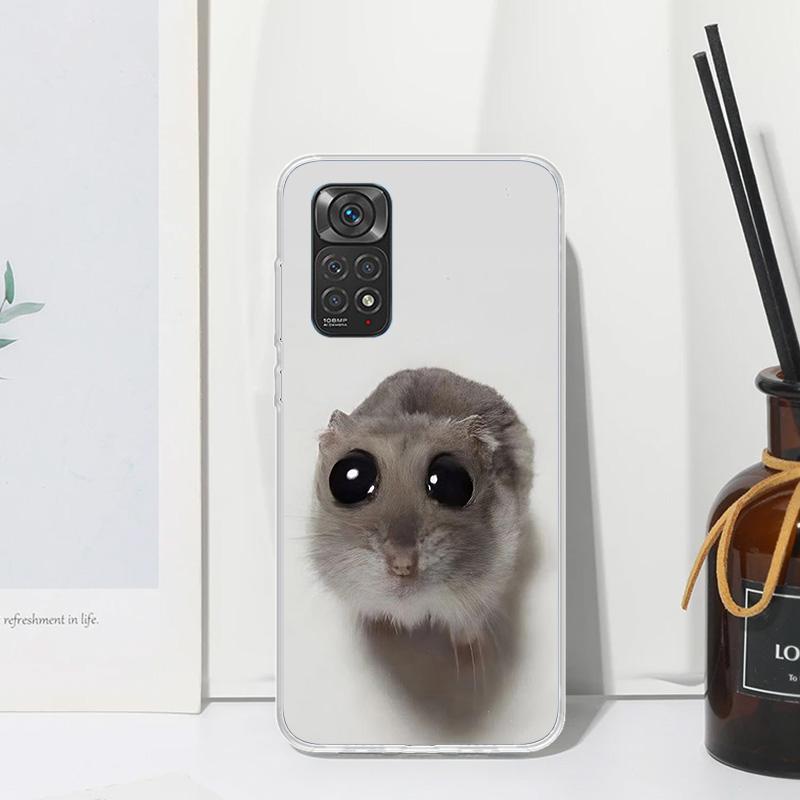Funny Sad Hamster Meme Phone Case For Xiaomi Redmi Note 15 13 14S 14 Pro Plus 12S 11S 10S 12 11E 10 11T Art Fundas Back Cover Re