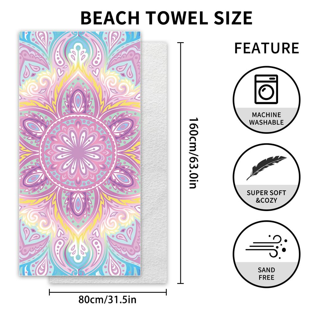 * Large size double-sided velvet beach towel sports towel printed bath towel absorbs water
