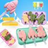 Molde de Sorvete de Silicone 3 Cavidades Fácil de Desenformar Dinossauro Carro Abacaxi Molde de Picolé DIY Verão Freezer Recipiente para Palito de Gelo Utensílios de Cozinha