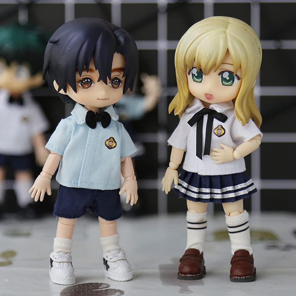 Doll Clothes Uniform School Uniform Set for OB11,GSC Molly 1/12 BJD Doll Accessories Toy Skirt Set (White1)