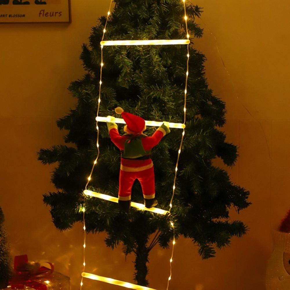 3.2M Santa Ladder LED Light 8 Flashing Modes Waterproof Climbing Santa Xmas LED Light USB Powered Xmas Ladder Lamp