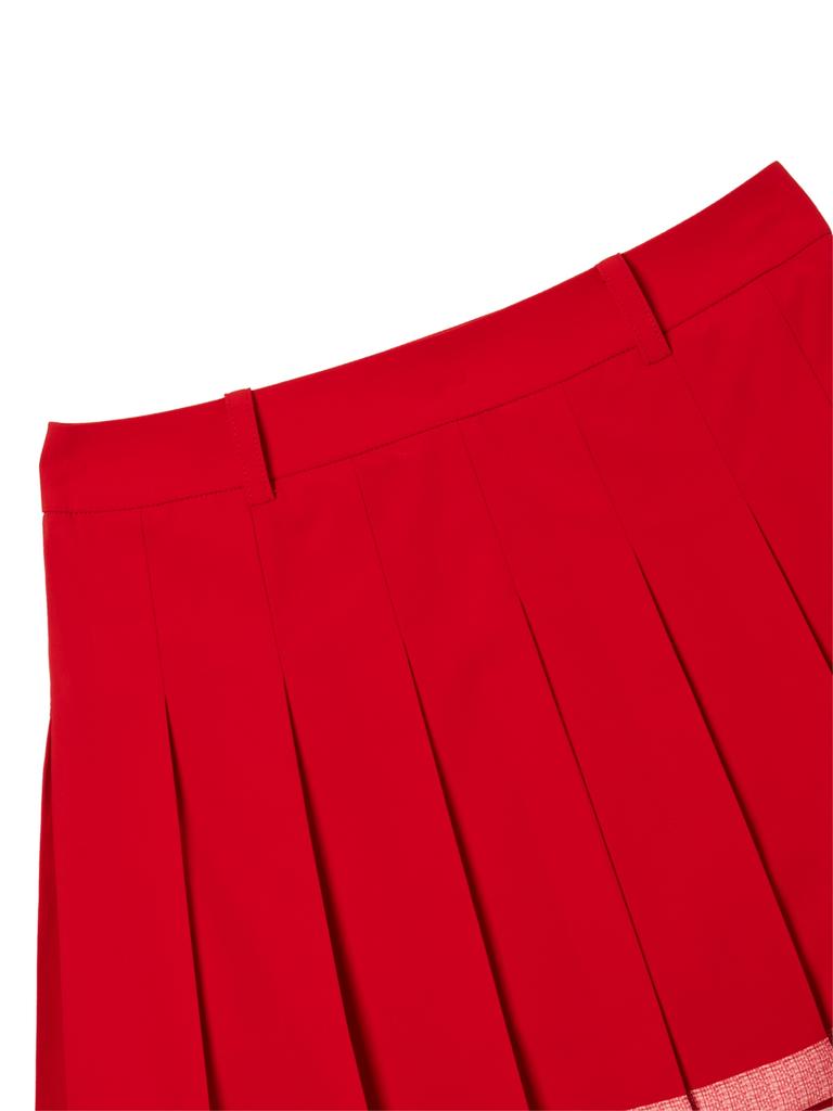 WIDEANGLE Co Summer Basic Pleated Culottes L_Red