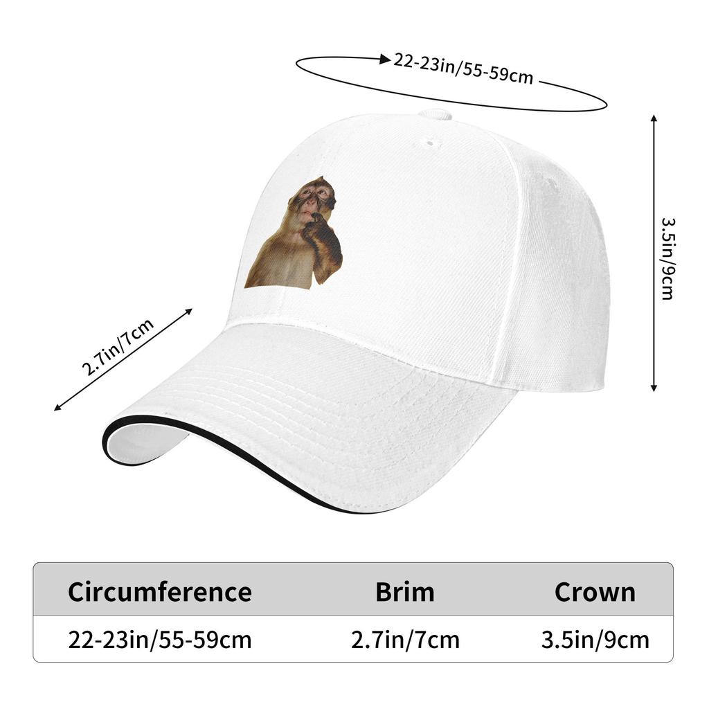 Thinking Monkey Meme Baseball Cap  Y2k Cool Unisex Adult Trucker Hat SunProof Design Kpop Rock Baseball Caps Birthday Present