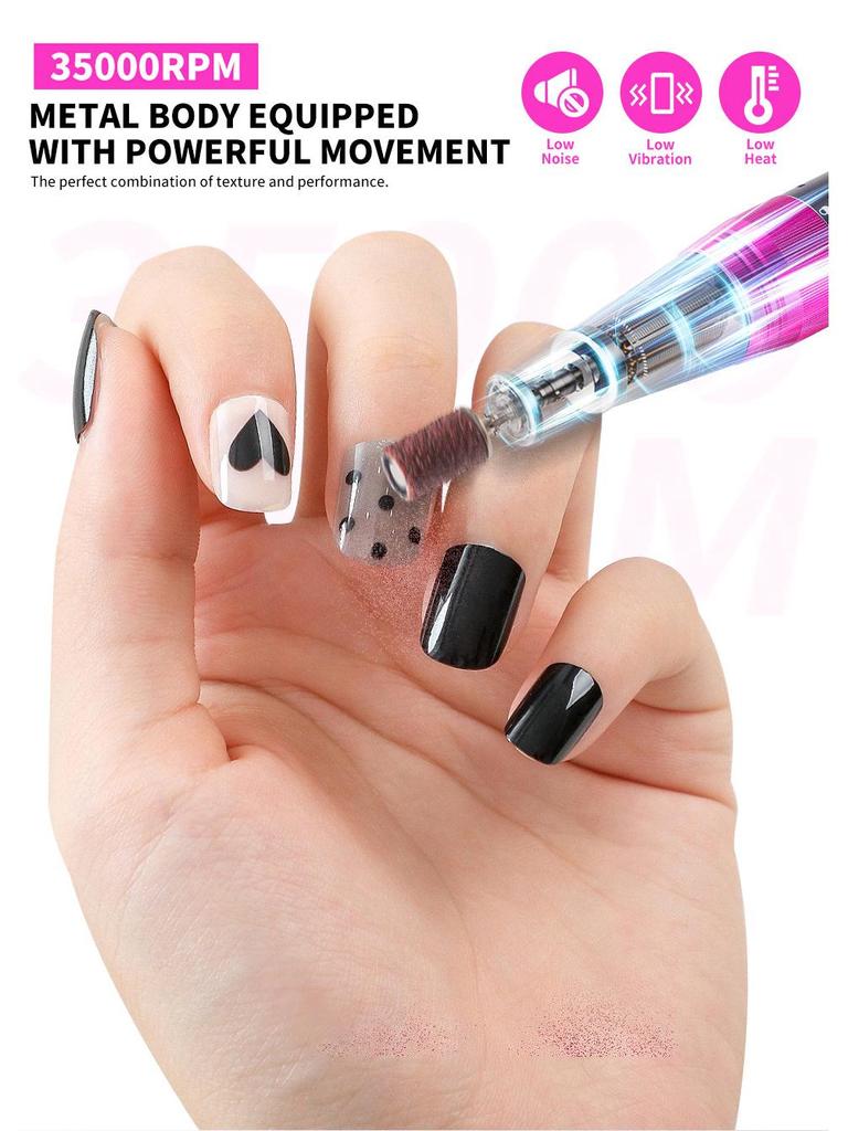 Set Trapano Unghie Portatile Ricaricabile 35.000 RPM