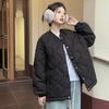 2025 winter down cotton jacket women's new Korean version of lazy style rhombus loose slimming thickened cotton jacket trend