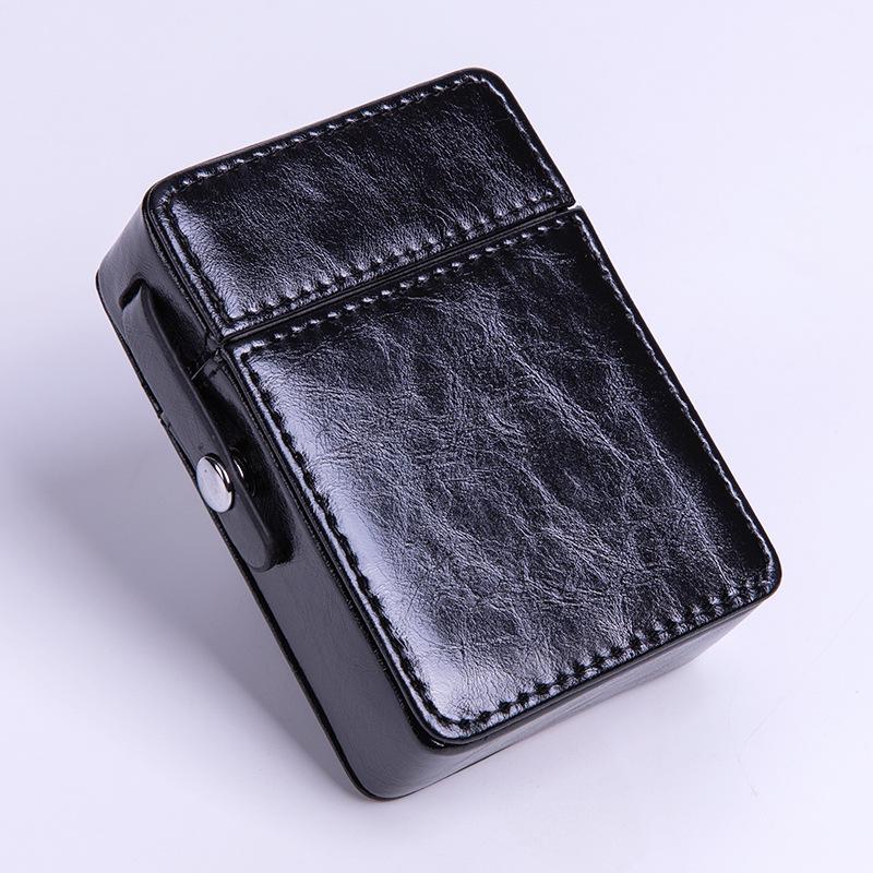 Pocket Leather Cigarette Case Lighter Bag Box Storage Organizer Smoking Tools Accessories Waterproof Cigar Man Birthday Gift