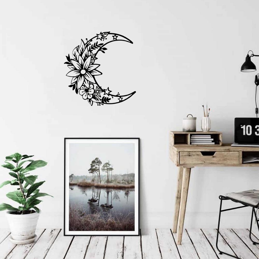 Boho Butterfly Wall Art: Black Metal Flower for Chic Spaces Charming Boho Wall Decoration Living Room for Home Enhancement