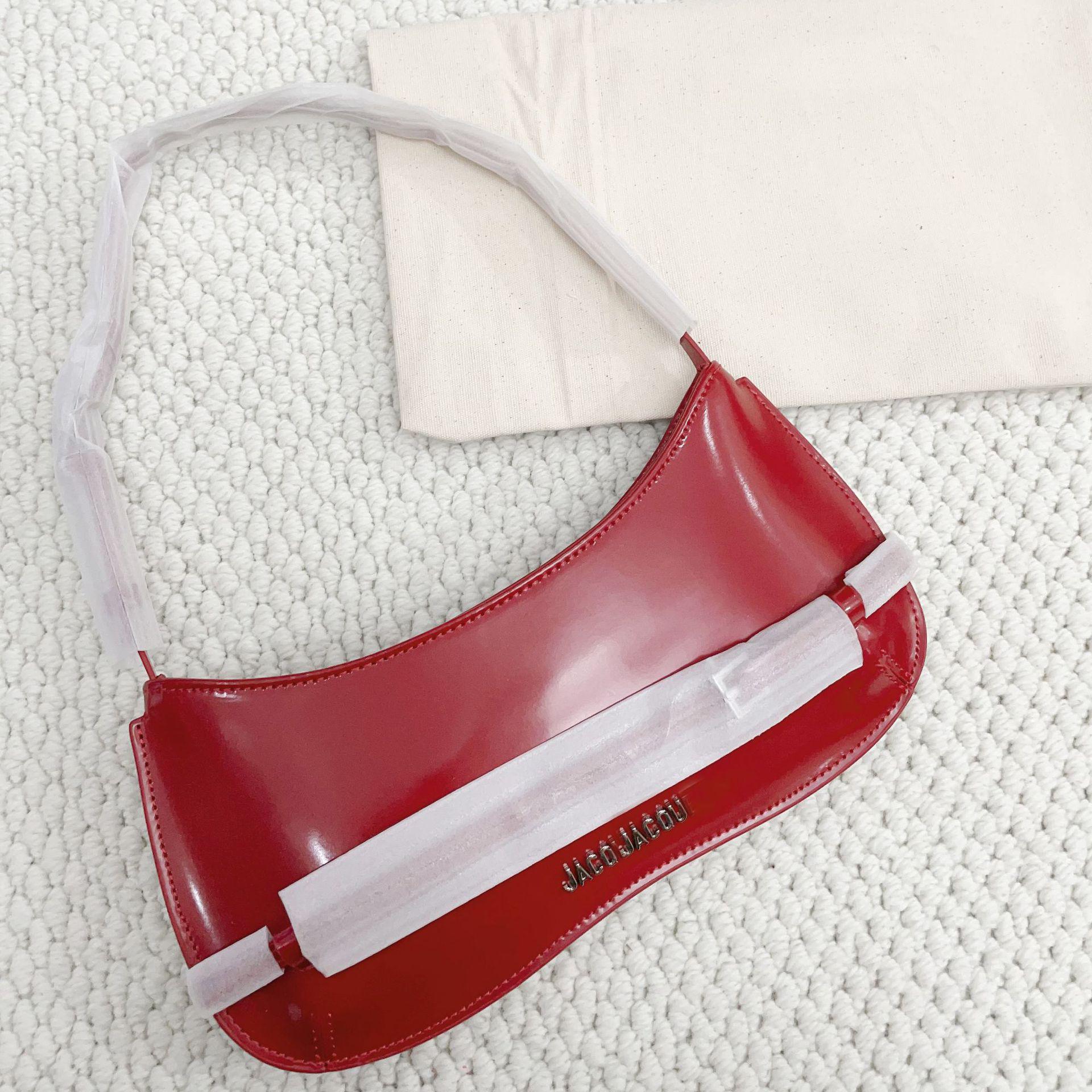 

Представляем приход сезона: Сумка через плечо Jacq French Niche Design - высококачественная воловья кожа, повседневная и универсальная сумка подмышкой красный