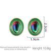 SUYU Zircon Geometry Oval Vintage Earrings Elegant New Water Color Crystal Personalized Classic Women's Earrings