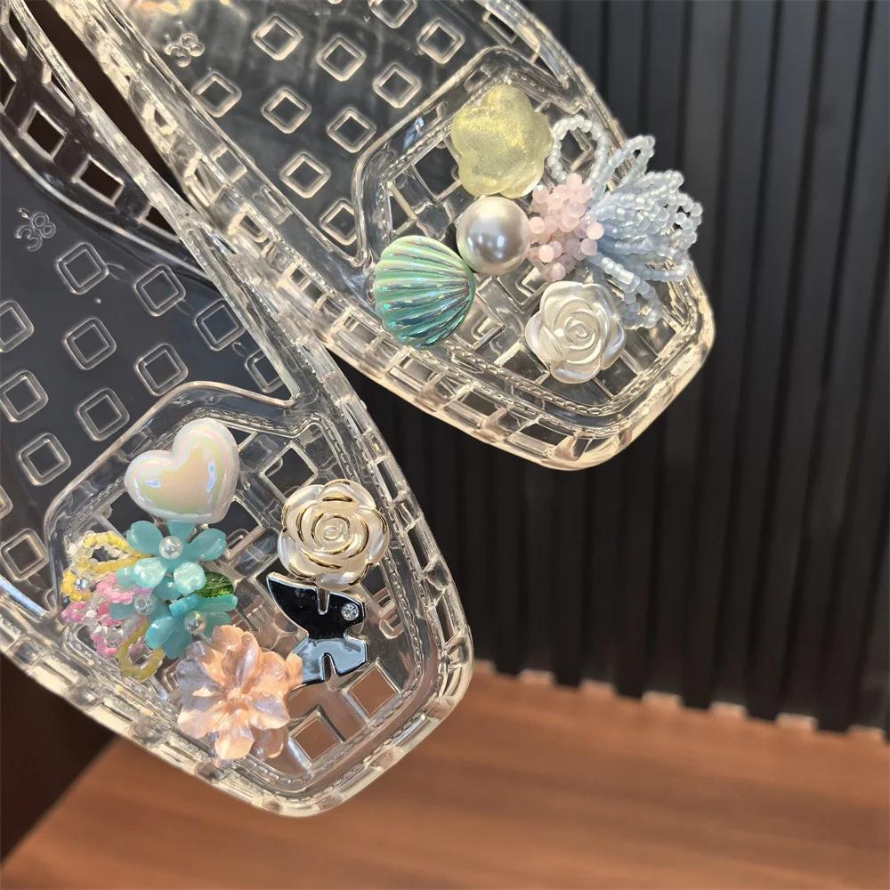 Set - Bead Flower Pearl Bow Sequin Charms DIY Detachable Fashion Crystal Shoe Decorations Accessories for Shoes 1 Complete Kit