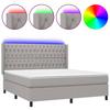 VidaXL Slat Bed Base with Mattress and LED, Upholstered Bed, Double Bed, Adult Bed for Interior Bedroom, 3138565