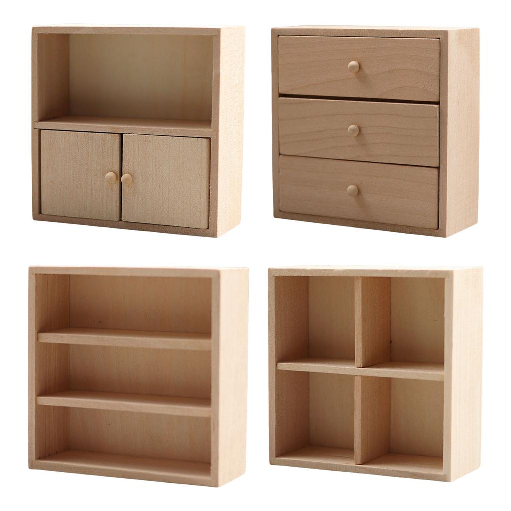 Realistisches Holzregal Realistisches Rollenspiel Vitrinenmodell Spielzeug Vintage Ausstellungsregal 1:12 Puppenhaus