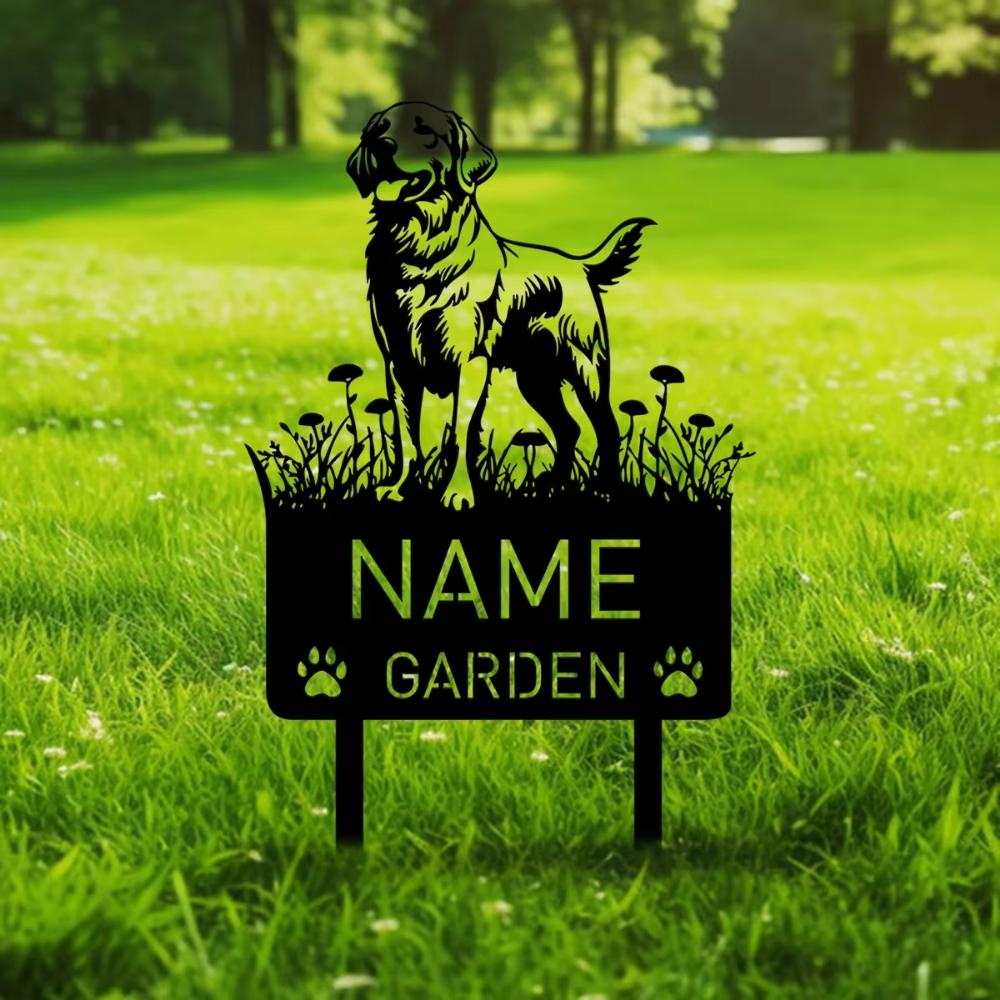Personalized Garden Memorial Stake for Dog Loss Sympathy Gift Custom Grave Marker with Golden Labrador