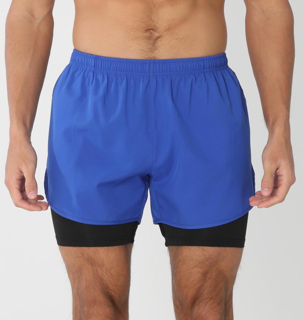 Men's Quick-Dry 2-in-1 Running Sports Shorts with Anti-Exposure Liner
