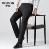 Romon Men's Spring Wool Blend Stretch Straight Leg Pants