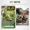 6x3x2ft Galvanized Raised Garden Bed Kit Metal Planter Box Outdoor for Vegetables Fruits Herbs Flowers Olive Green