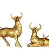 1 Pair Statue Bull Sculpture Figurine Lucky Craftwork for Bookshelf Desk Living Room Christmas Gift
