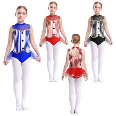 Kids Girls Gymnastic Leotard Ballet Dance Costume Open Back Latin Jazz Dance Performance Costume Cosplay Theme Party