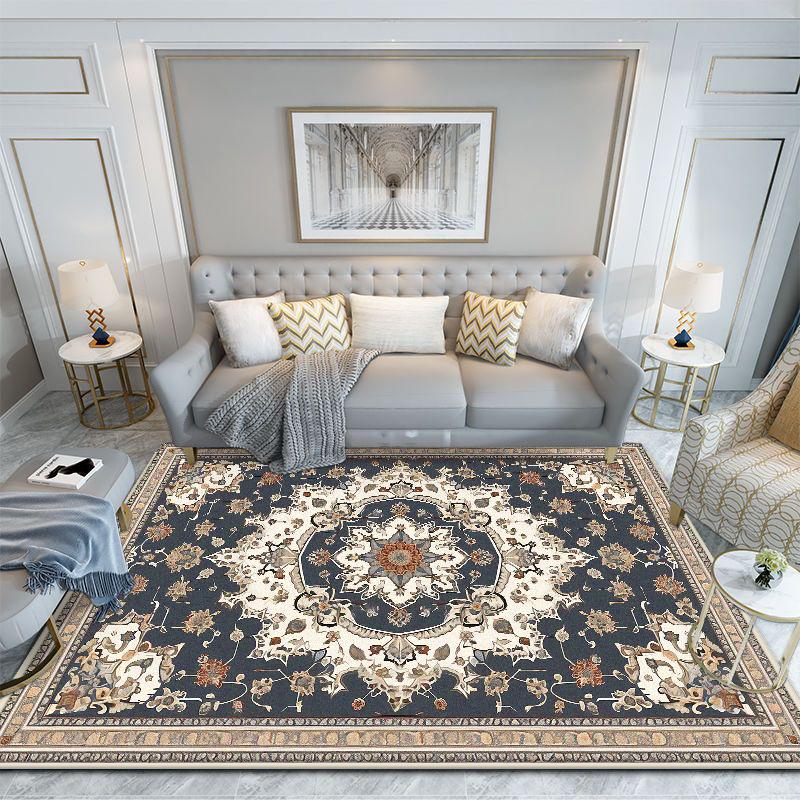 Bohemian Non-slip Carpet for Living Room Fluffy Office Gaming Room Area Rug Floral Design Style Room Decoration Home Mats Soft