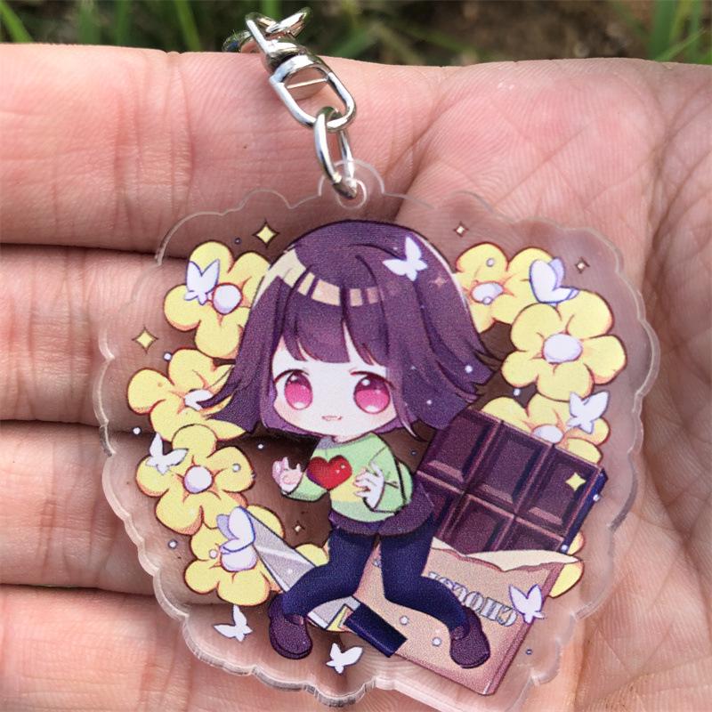 Undertale Frisk & Sans Anime Acrylic Keychain Pendant