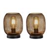 JHY DESIGN Metal Cage LED Lantern, 17cm Tall, Battery Operated, Cordless, Indirect Lighting, Antique Style, Table Lamp, LED Bulb Included, Perfect for