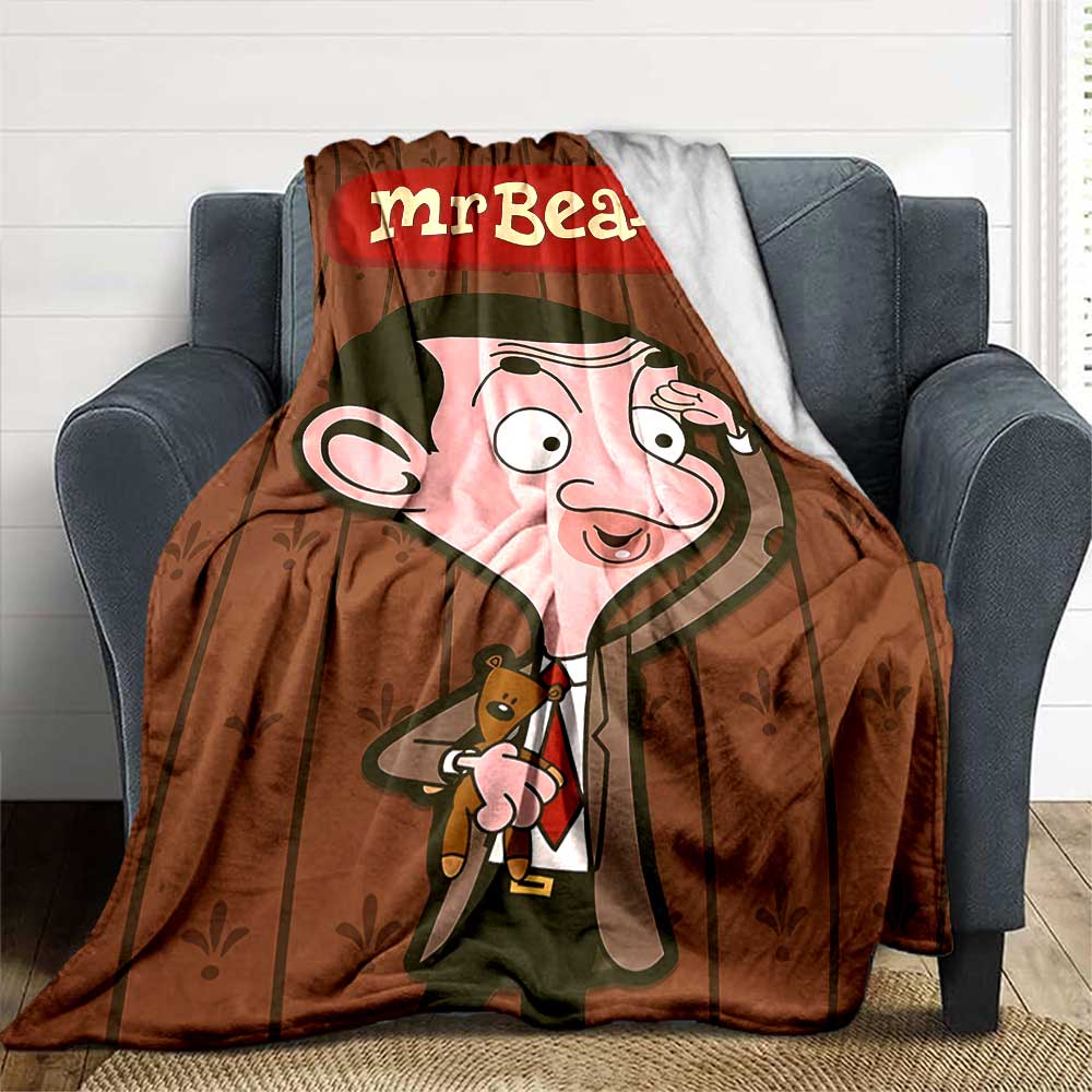 Mr Bean'S Cartoon Adventure Lightweight Blanket Comfortable Suitable for Sofa Couch Office Bed Picnics Four Seasons Universal Lovers Gift Y16