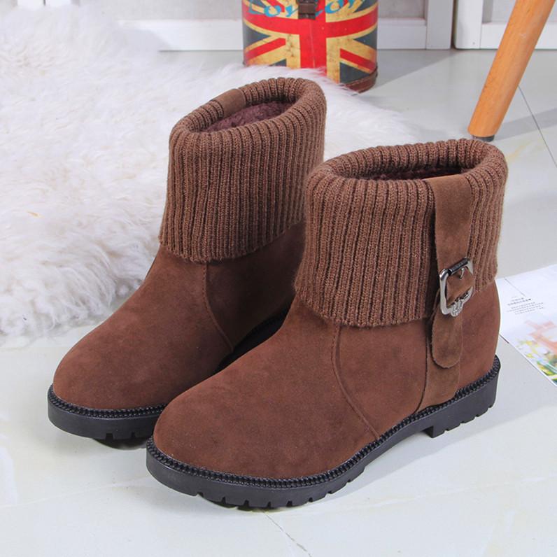 Snow boots autumn and winter new round head wool mouth comfortable foot cover short boots