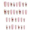 Pink Lily Fake Nails Pink White Gradual Change Lily Small Fresh Beautiful Wind Wearing Nail Piece