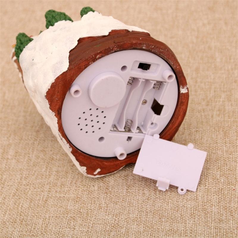 Weihnachtshütte Resin Spieluhr mit drehender Eisenbahn, beleuchtet mit LED, musikalische Weihnachtsfiguren, Weihnachtsdekoration