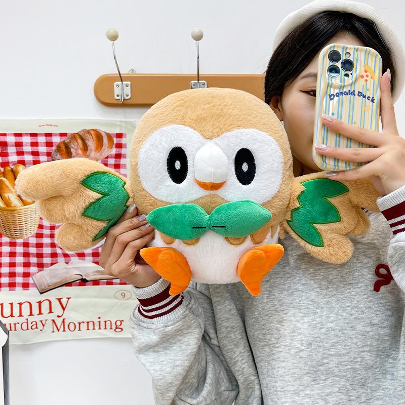 30-50Cm Cute Rowlet  Plush Toys Stuffed Doll Cartoon Pokémon Plushie Anime Bird Pillow Xmas Birthday Gift For Kids
