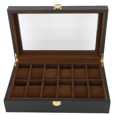 Uhrenbox aus Holz mit 12 Fächern, Aufbewahrungsbox, einfacher, klassischer Vintage-Organizer