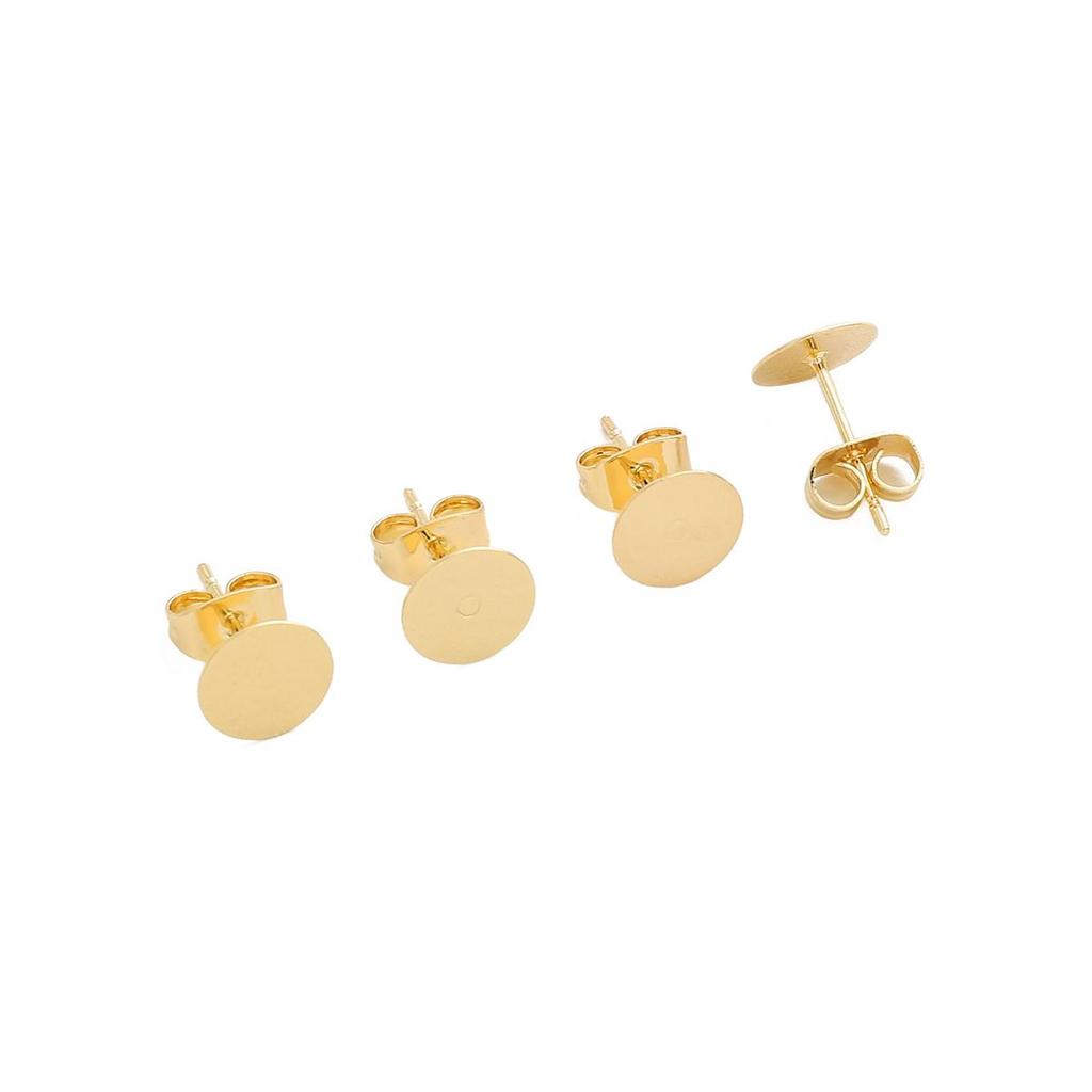 Copper Circular Flat Non Hanging Earrings For DIY Jewelry Making Craft Accessories