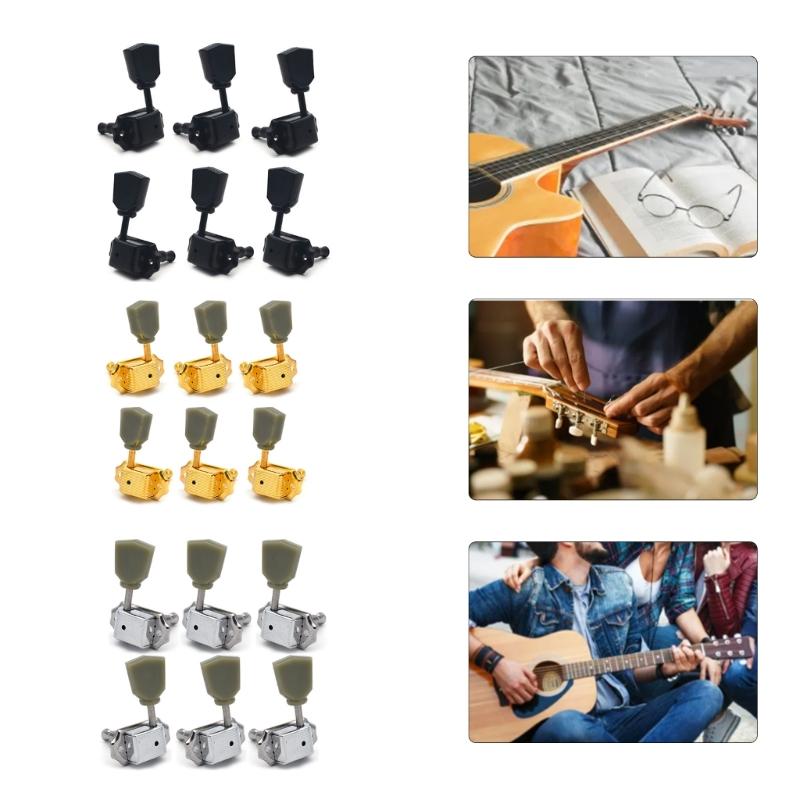 6Pcs Guitar Tunings Key Machine Head String Tuners Replacement Semi Closed Guitar Tuning Pegs Guitar Accessories