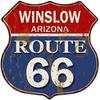 Vintage Route 66 Square Metal Tin Sign Garage Home Bar Decor 20x20cm