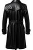 Biker Trench Coat Lambskin Black New Leather Handmade Men's Stylish Soft Causal