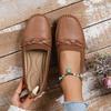 Large Size New Solid Color Bow Braided Flower Decoration for Women's Flat Loafers
