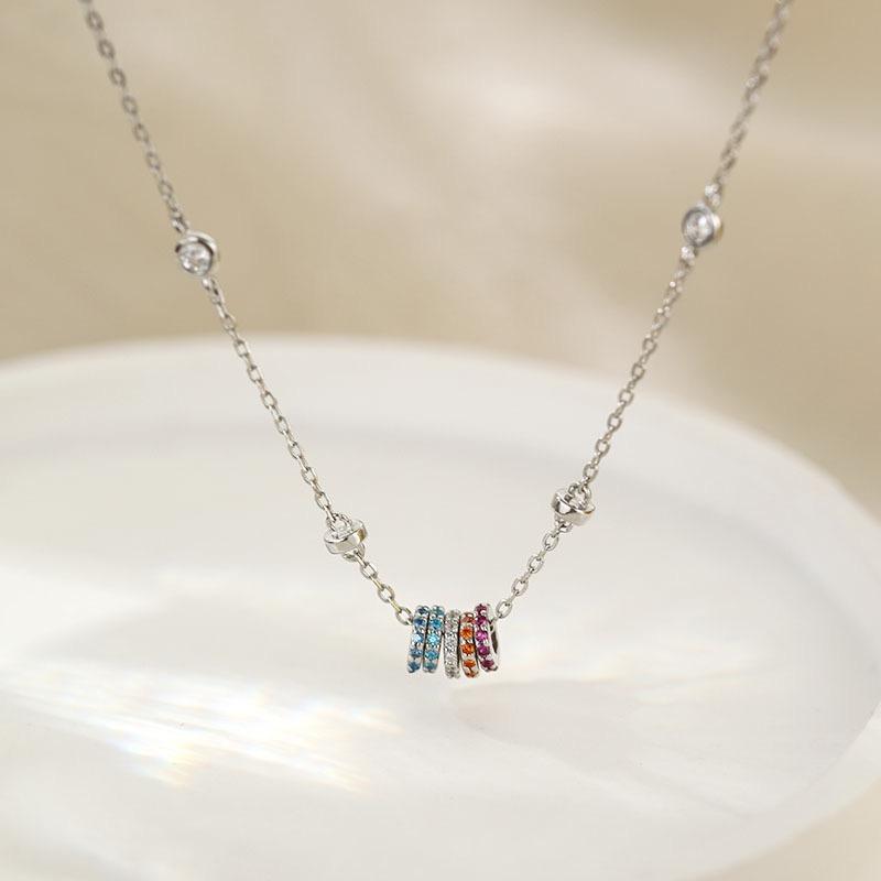 Xiaomi S925 Sterling Silver Necklaces For Women Simple Chain Fashion Minimalist Pendant Necklaces Rainbow Shape Birthday Gift